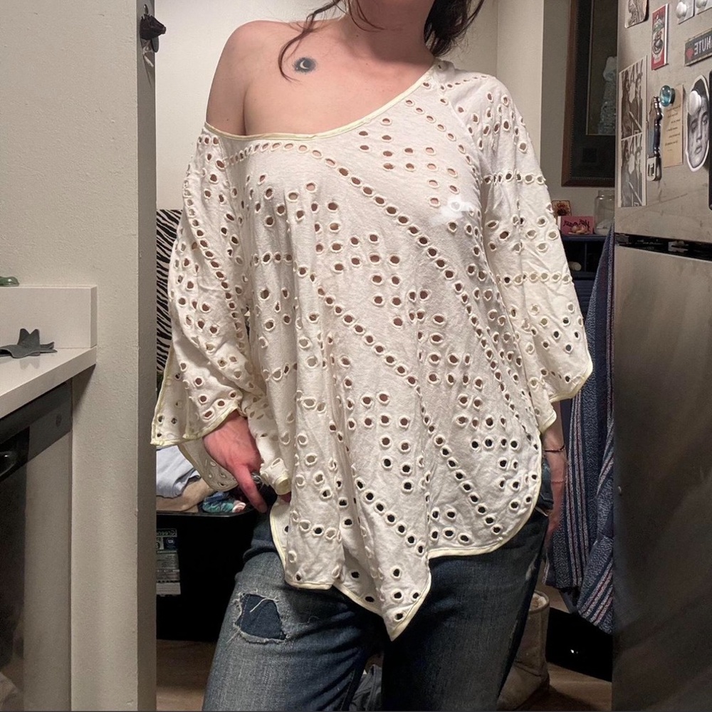 Free People White Eyelet Top